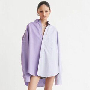 BLANCA Oversized Purple Button Down Shirt